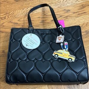 Betsey Johnson  Black Tote Bag NWT and bag charms